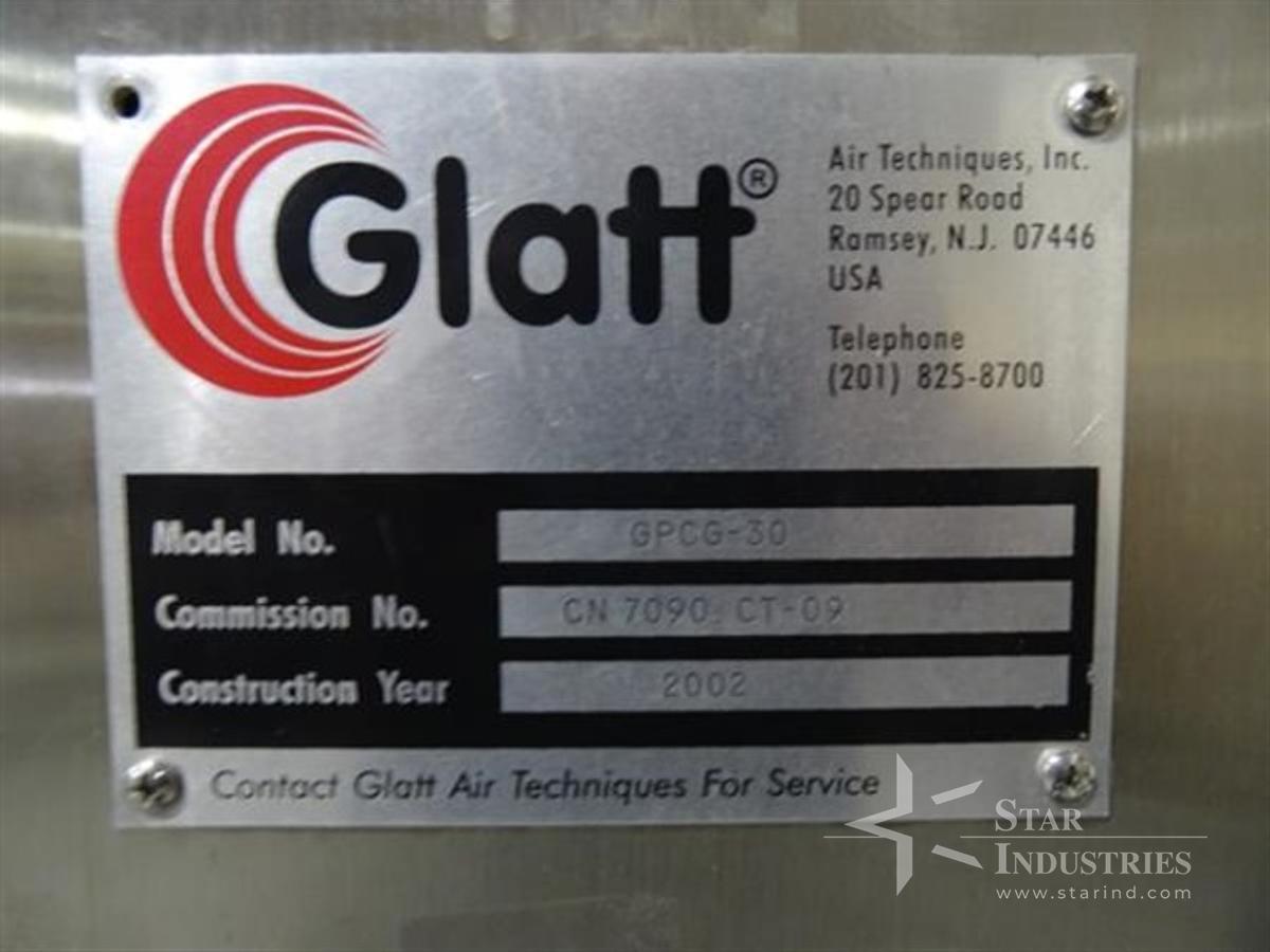 Used Parts for Glatt GPCG-30 Fluid Bed Dryer, serial 7090