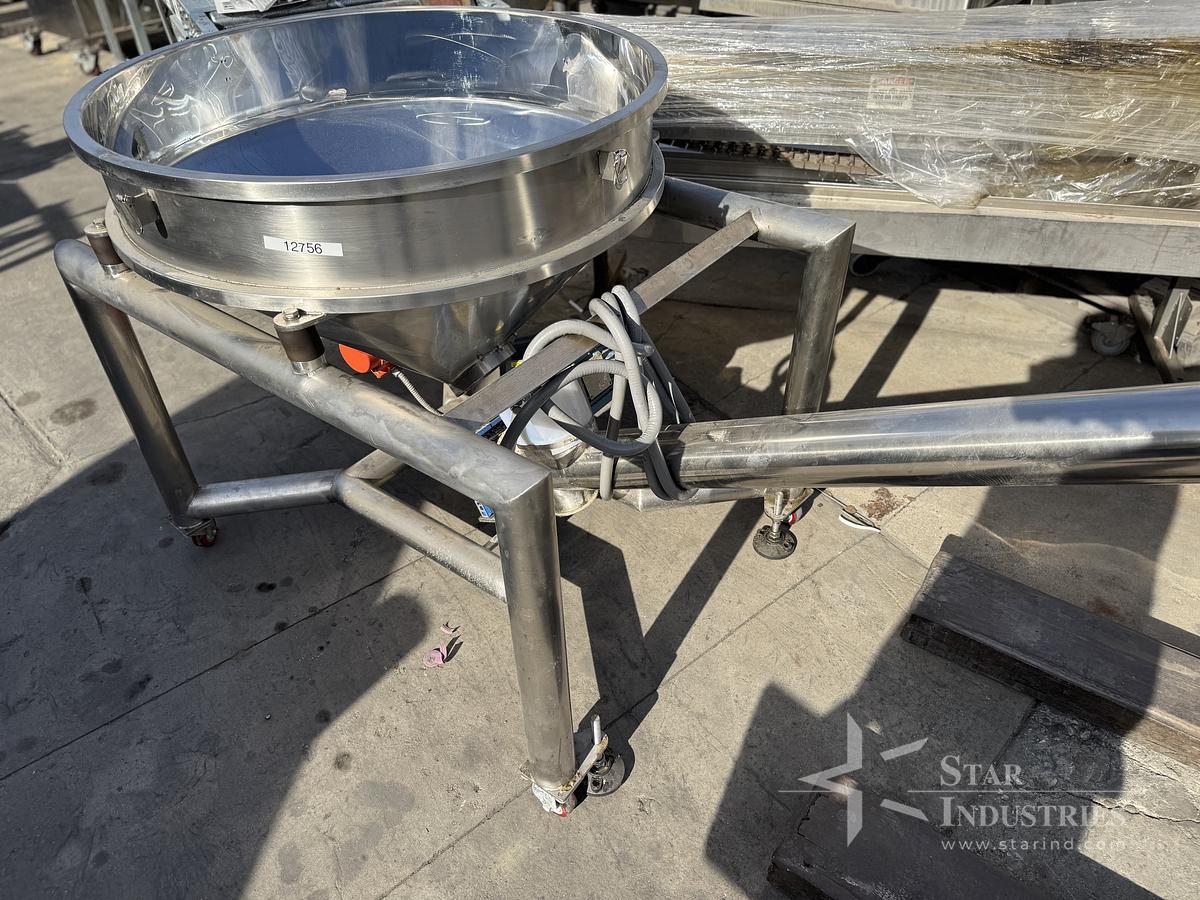 Used Stainless Steel Screw Conveyor 96'' drop discharge