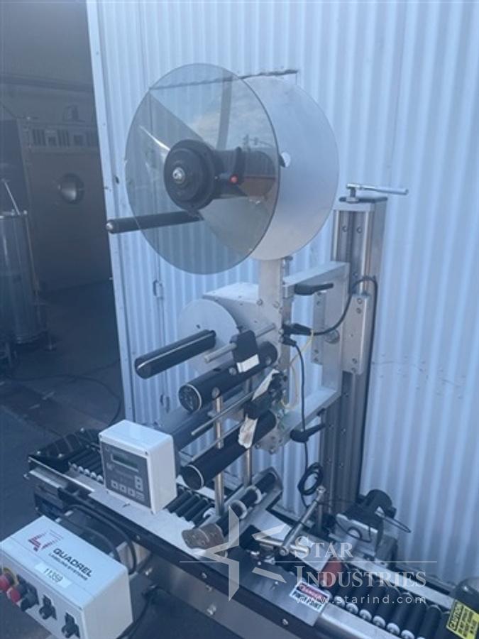 Used Quadrel Econoline Vertical Roller Labeler, 48" x 4" belt