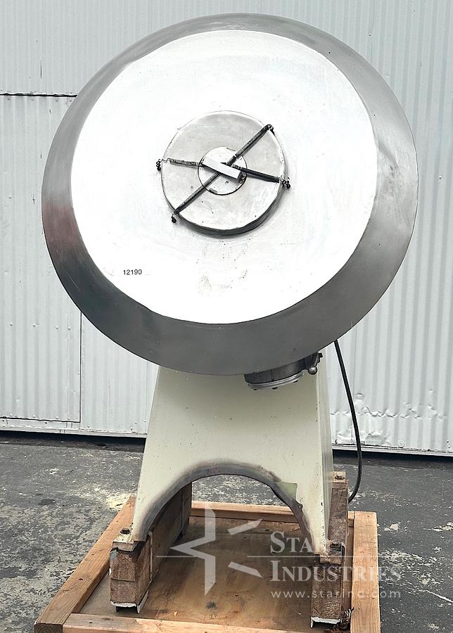 Used 40" diameter s.s. Cherry-Burrell Coating/Polishing Pan with drain valve, port cover and large ribs