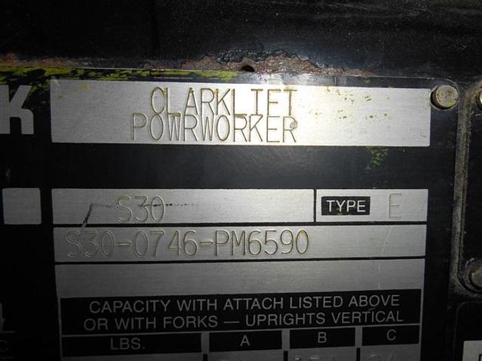 Used Clark Walk Behind Lift. Model: S30. 3000LB Cap