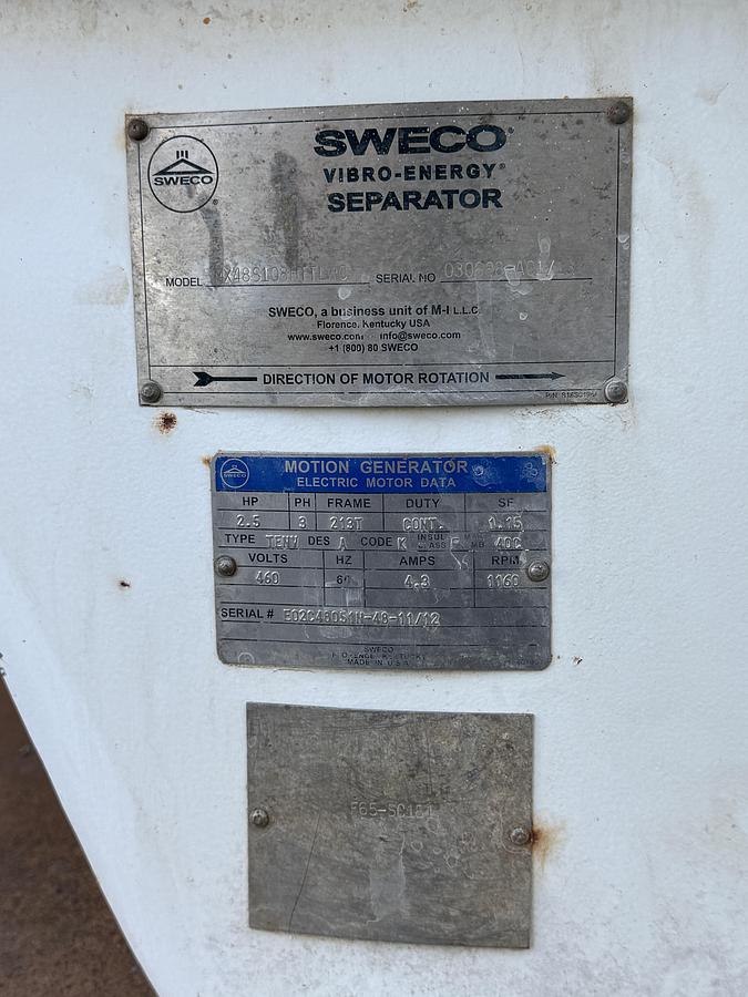 Used Sweco 48" S.S. Separator/Sifter, Model XM48S