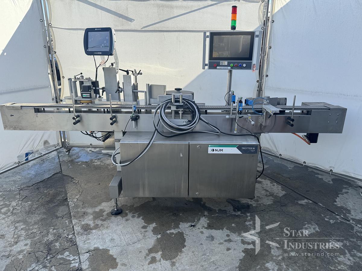 Used NJM Trotter W 127 Labeler w/ 3 Roll Splice