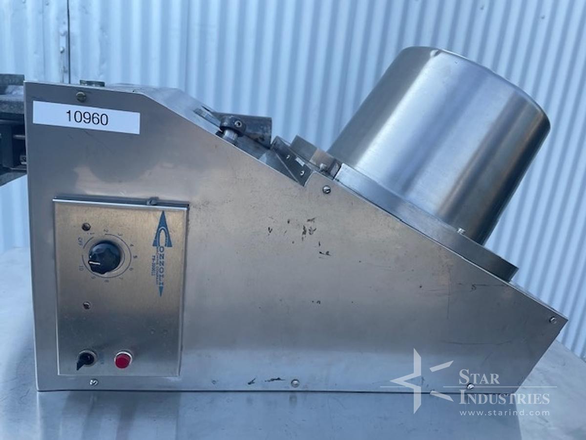 Used Cozzoli PS-10 Stopper Feeder w/ 13 and 20 mm feeders