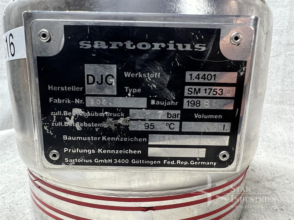 Used Sartorius Pressure Vessel