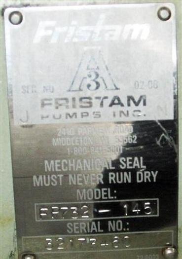 Used Fristan 5 h.p. 'J' stainless steel Pump
