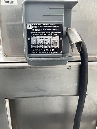 Used Used 8 Quart V- Blender s.s. w/ motor switch includes 2 Lids & valve, s.s. frame w/ wheels, 115/60/1