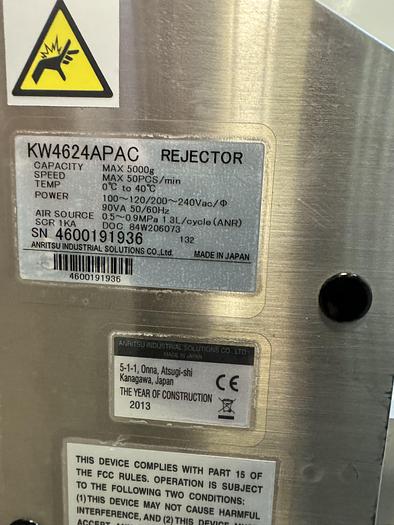 Used Anritsu X-ray Machine w/ rejector station