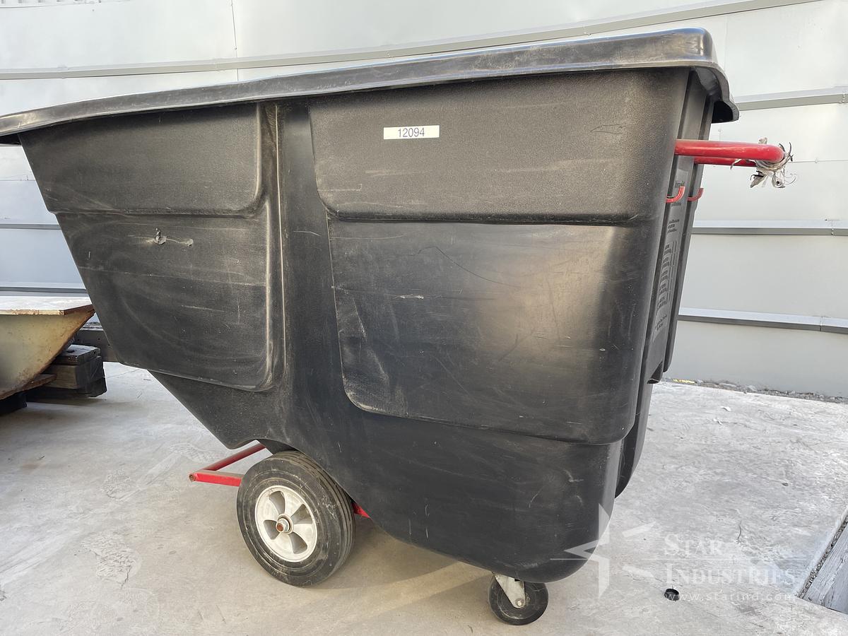 Used Rubbermaid Black Plastic Disposal Bin