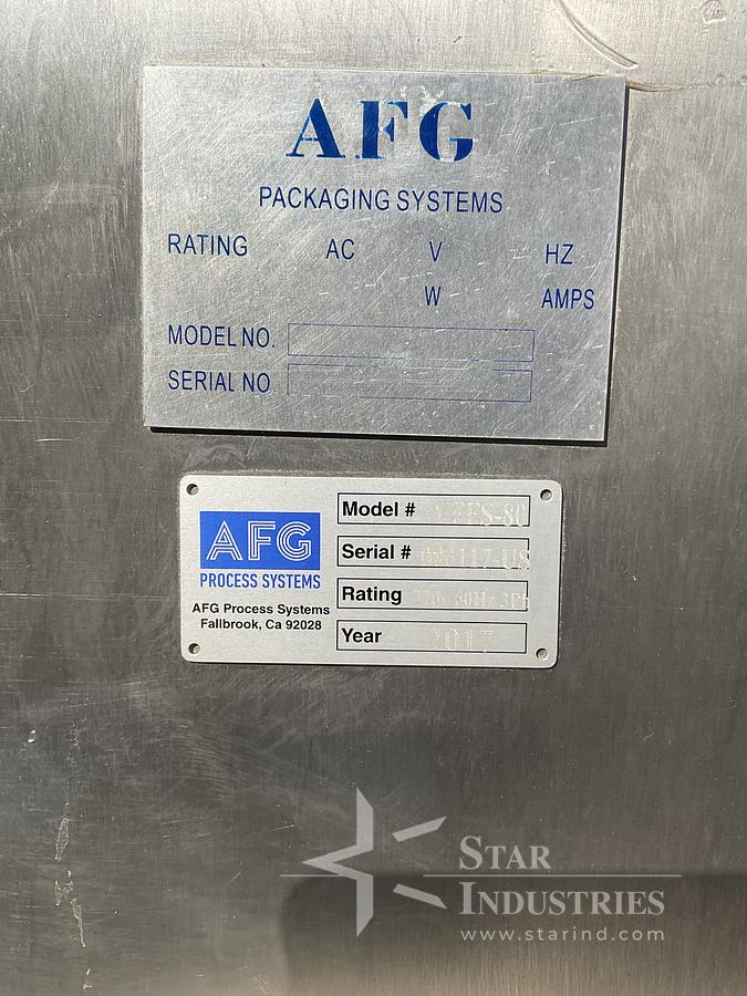 Used AFG Process System Vertical Form, Fill, Seal Bagger w/ 10 Head Scale