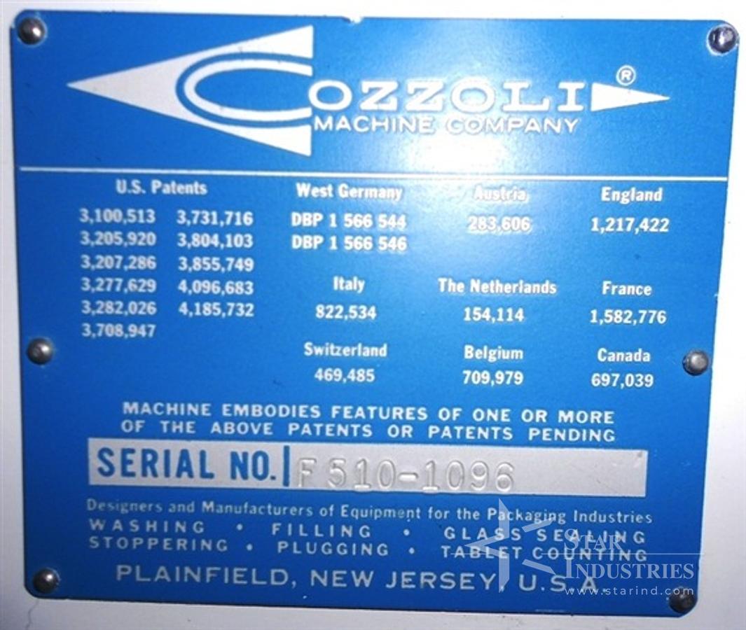 Used Cozzoli F-510 Single Piston Filler