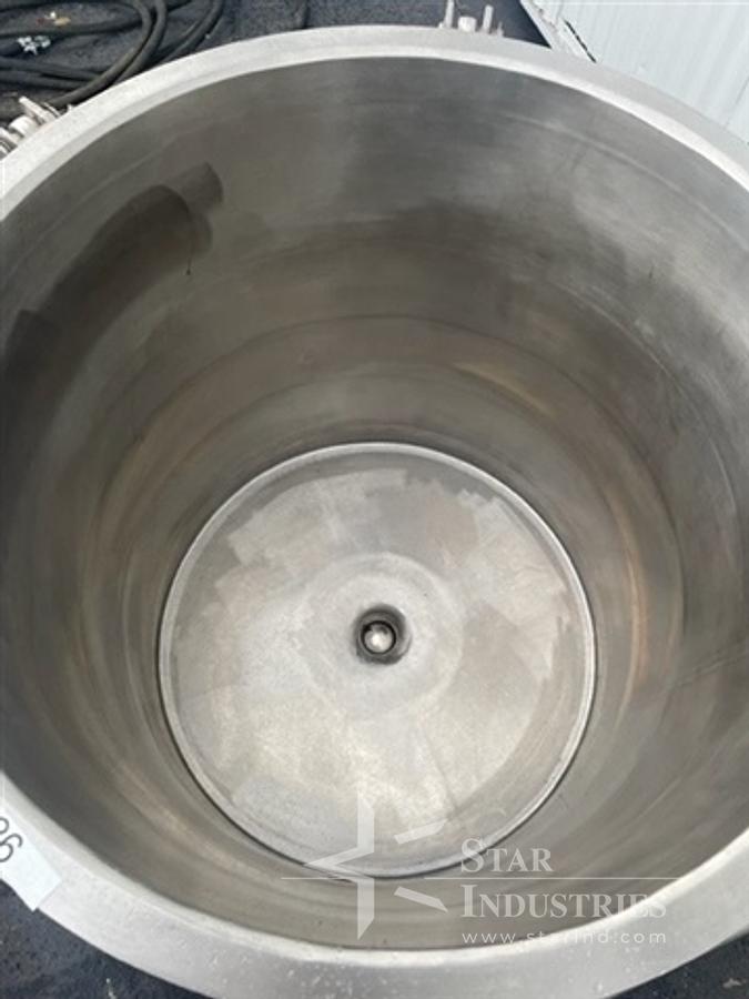 Used 40 gallon Robert's S.S. Jacketed Mix Can, 24" diam. x 24" deep