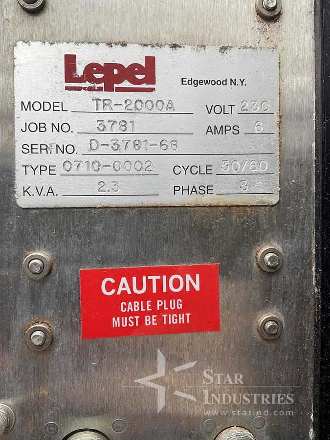 Used Lepel Induction Sealer, Model Lepak TR-2000