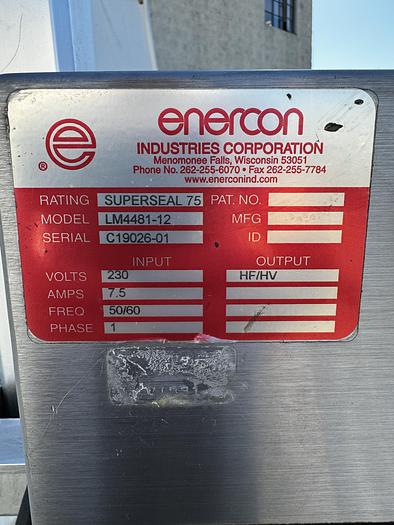 Used Enercon Super Seal Induction Sealer
