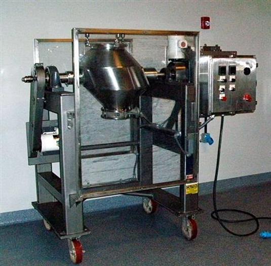 Used Gemco Model DD 3 c.f. s.s. Slant-cone Blender with liquids-Solids Bar