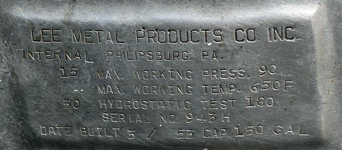 Used 150 gallon Lee s.s. Jacketed Kettle