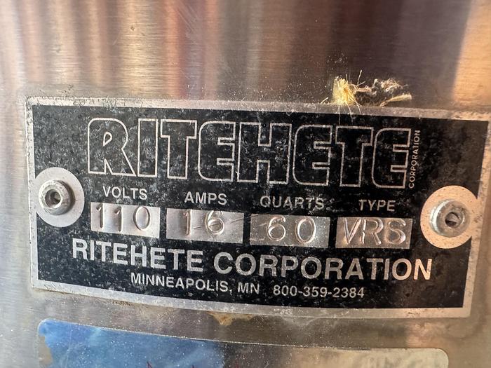 Used 60 quart Ritehete Candel Wax Melter
