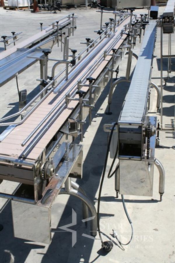 Used Conveyor, 4" x 12', stainless steel, plastic belt