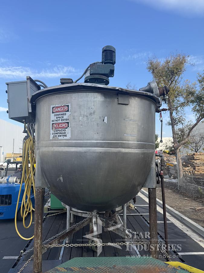 Used Kettle, 500-Gallon, Stainless Steel, Double Motion, Agitated, Lee 