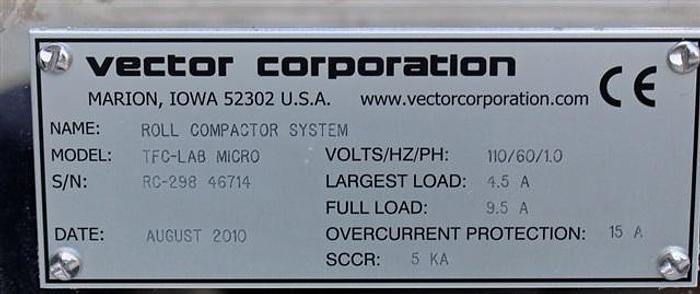 Used Vector Freund TFC-Lab Micro Roller Compactor