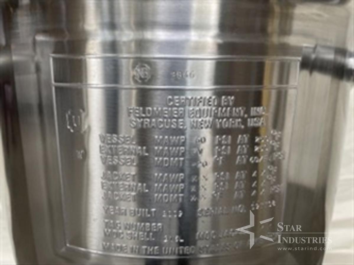 Used 25 liter 316L Feldmeier Tank