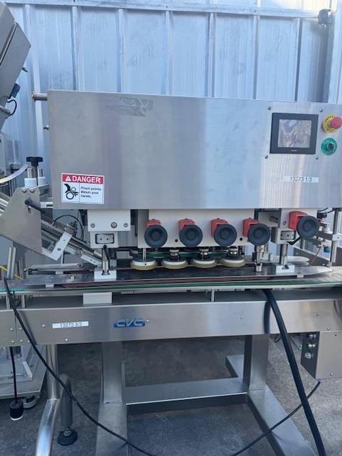 Used CVC 8-spindle Capper w/ Elevator & Conveyor