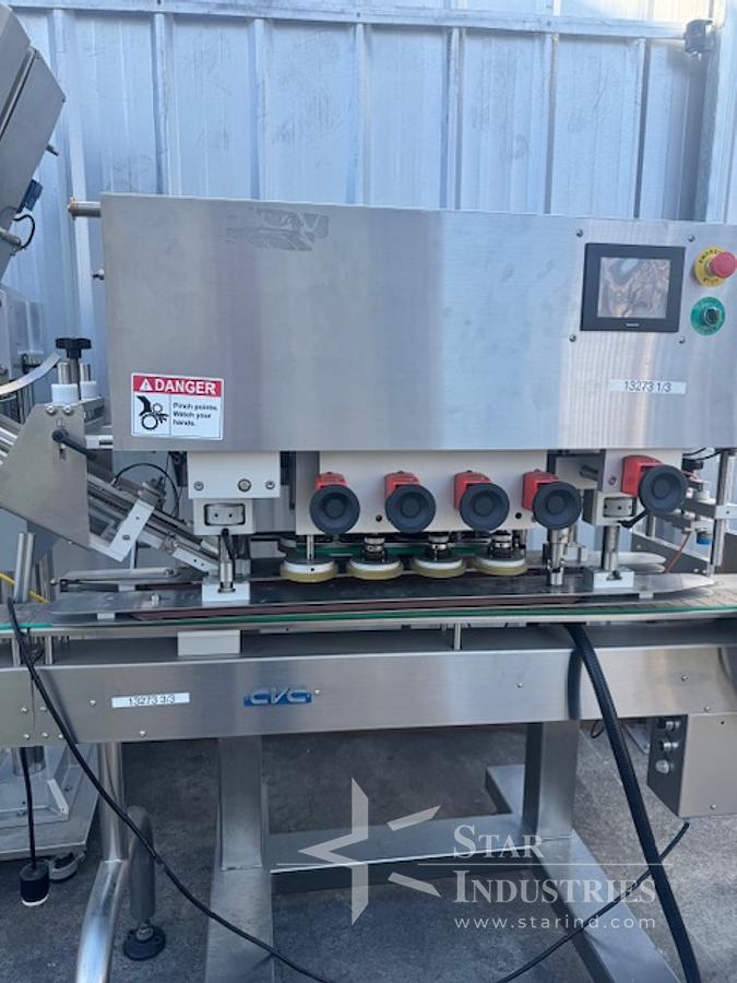 Used CVC 8-spindle Capper w/ Elevator & Conveyor