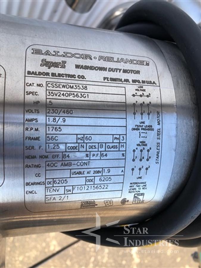 Used ITT Industries 40 Gallon Stainless Steel Reactor