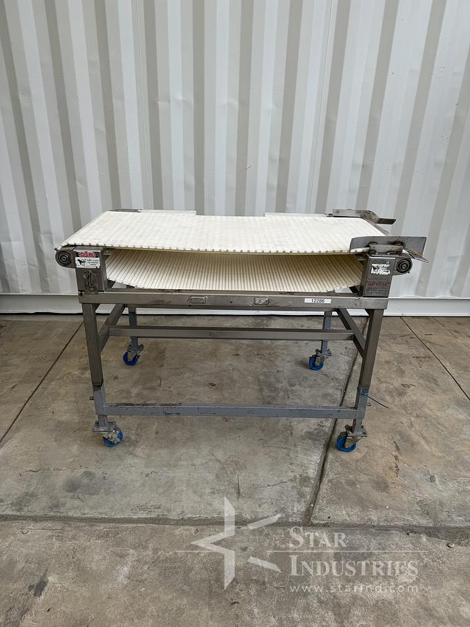 Used Safeline conveyor, s.s. frame, 24" x 48" long