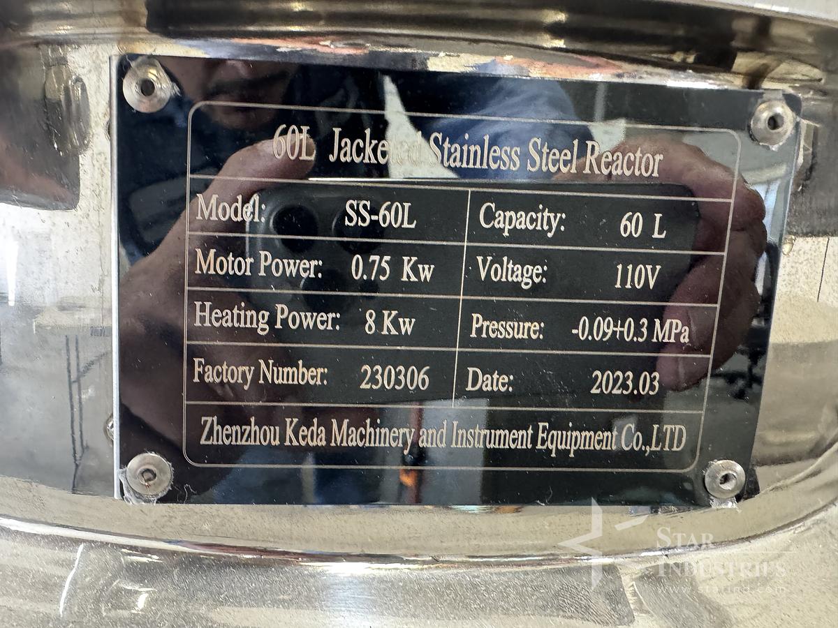 Used Reactor, 60L Jacketed Stainless Steel, SS-60L
