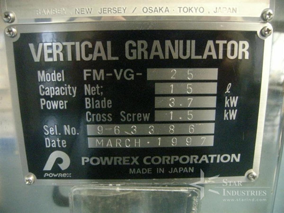 Used 2006 Howorth B59 Glatt VG25 Powerex Granulator Isolator