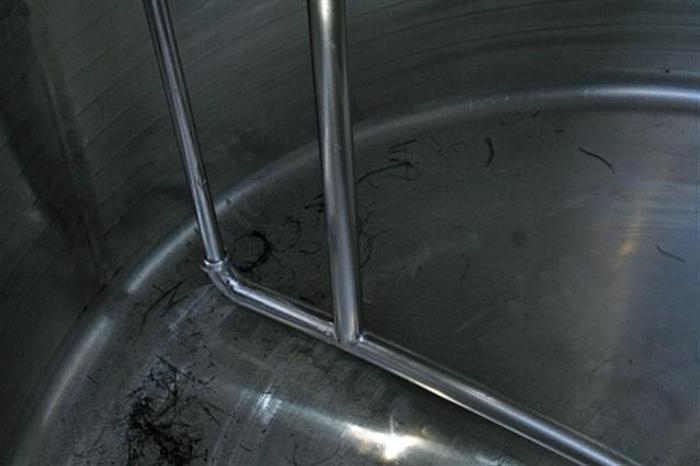 Used 600 gallon Cherry Burrell swept, jacketed Tank