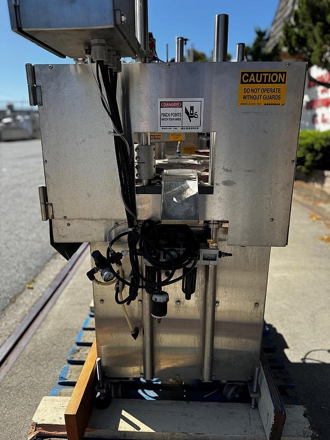 Used Filler, Cup, Rotary, Single Lane, T.D. Sawvel, Model O111R-PF, Stainless Steel