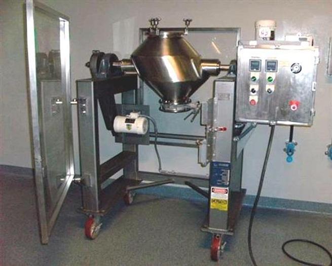 Used Gemco Model DD 3 c.f. s.s. Slant-cone Blender with liquids-Solids Bar