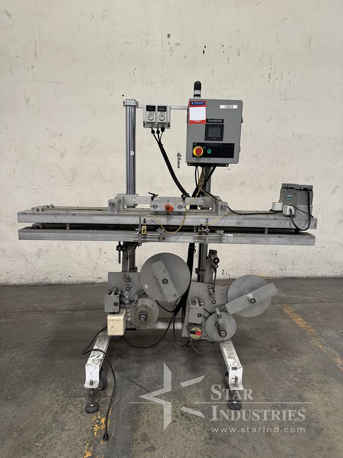 Used Roser double bottom fed labeler