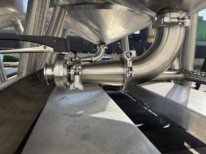 Used Tank, 450 Gallon, 316 Stainless Steel, Dome Top, Cone Bottom, Portable