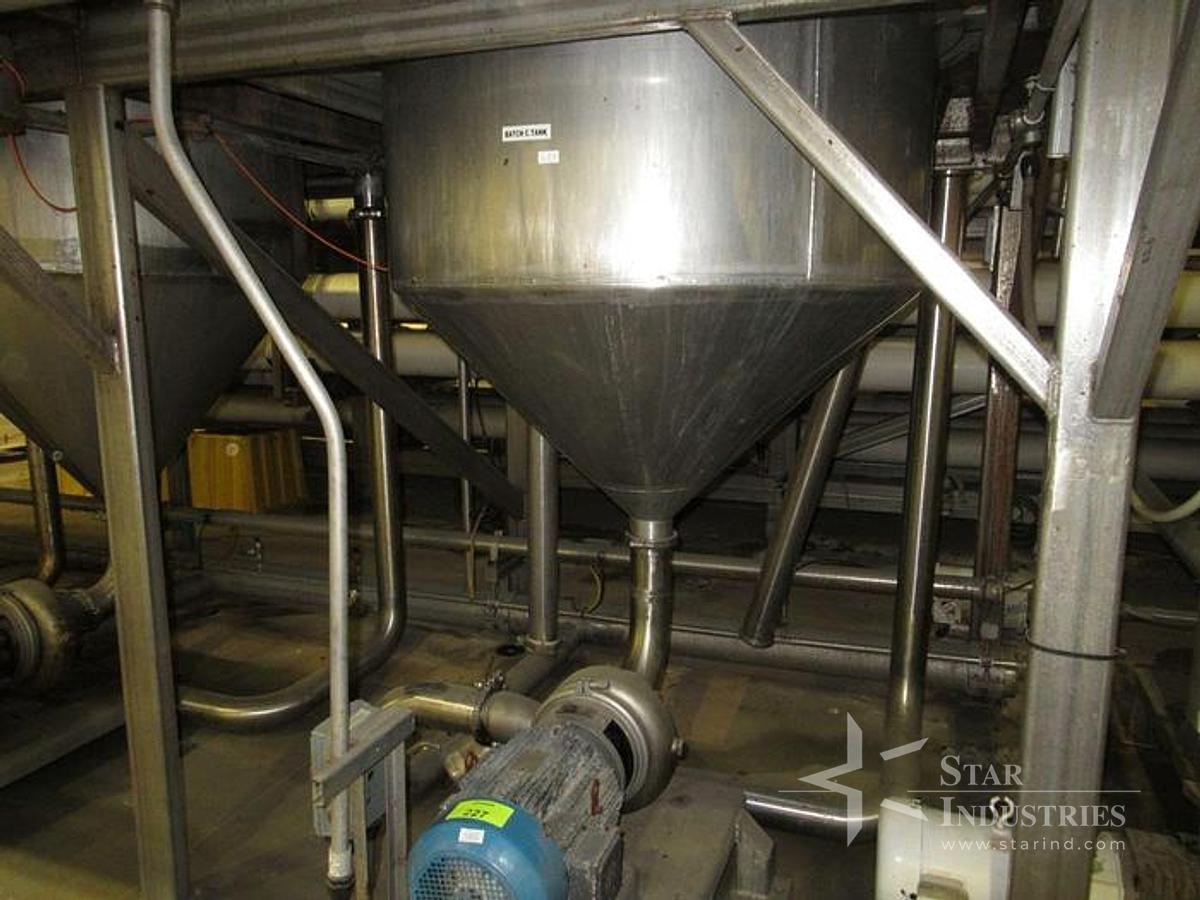 Used Tank, 800 Gallon, 316 Stainless, L&A, Cone Bottom