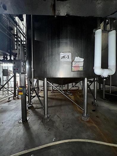 Used Tank, 6,000 Gallon, 316 Stainless Steel, Jacket, Double Agitation