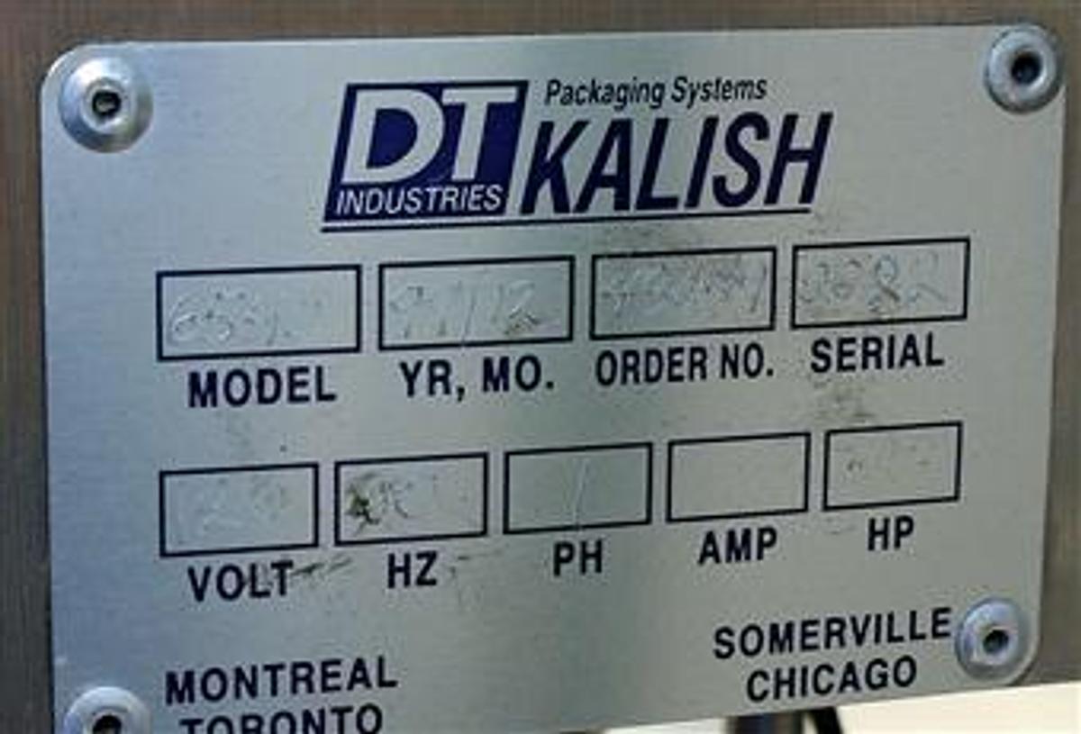 Used DT/Kalish Model 6540 Bottle Air Cleaner w/ S.S. Conveyor