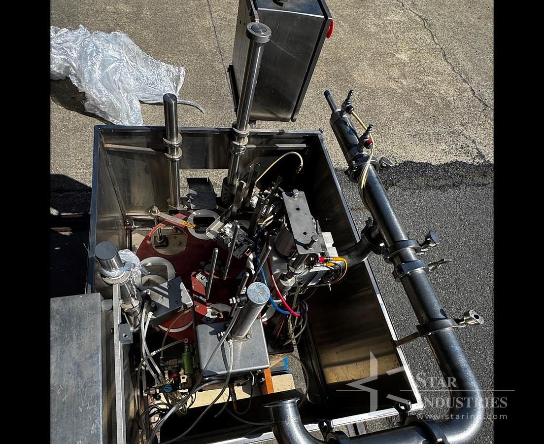 Used Filler, Cup, Rotary, Single Lane, T.D. Sawvel, Model O111R-PF, Stainless Steel
