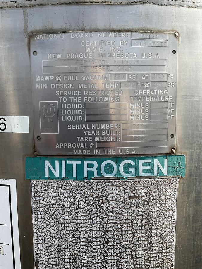 Used Approx. 350 gallon S.S. Nitrogen Reactor
