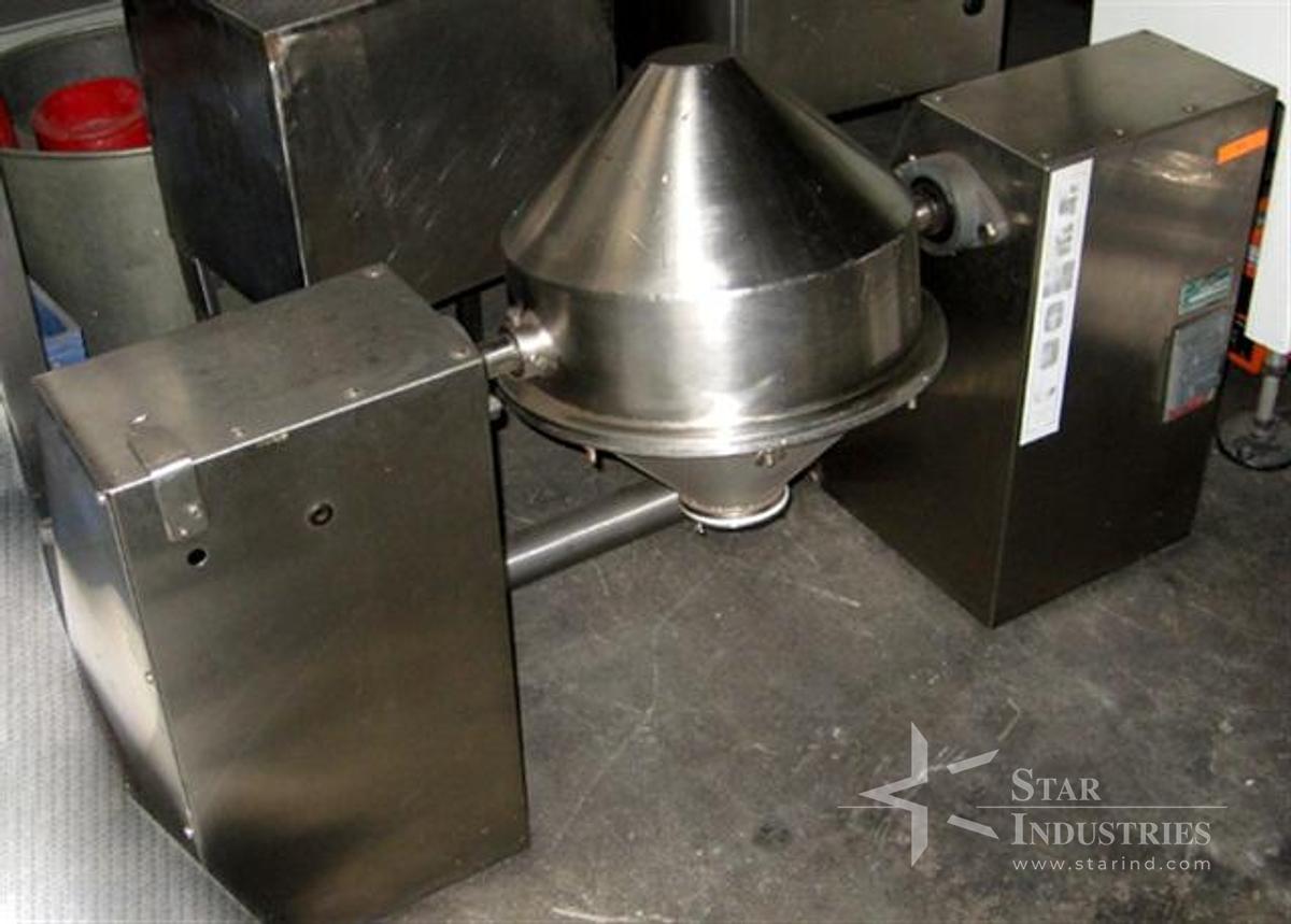 Used Gemco ~1 c.f. Double-cone s.s. Mixer