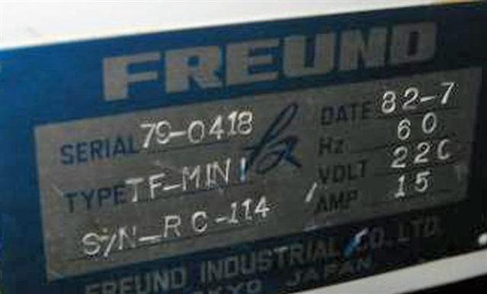 Used Freund Roller Compactor, Model TF Mini RO-114