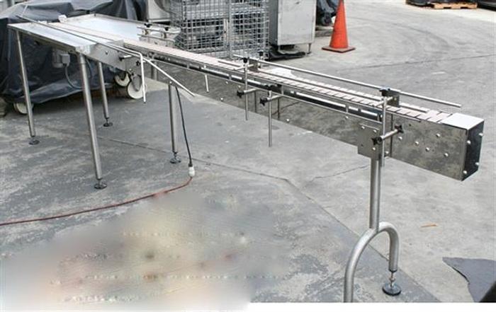 Used Conveyor, 4" x 13', stainless steel, plastic belt, variable speed drive