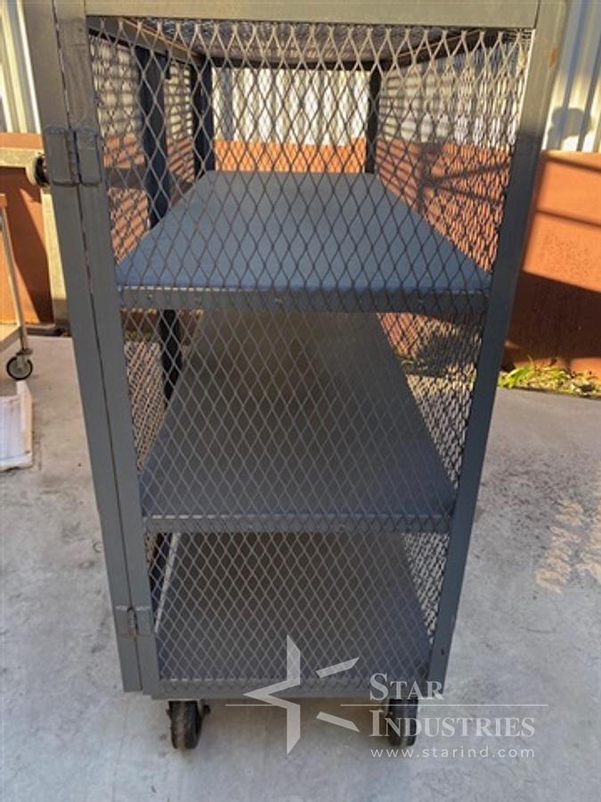 Used Enclosed Locking Cart Shelf
