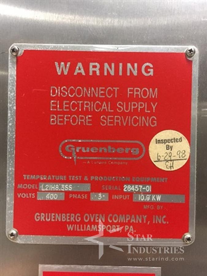 Used Gruenberg L21H8.3SS Batch Oven