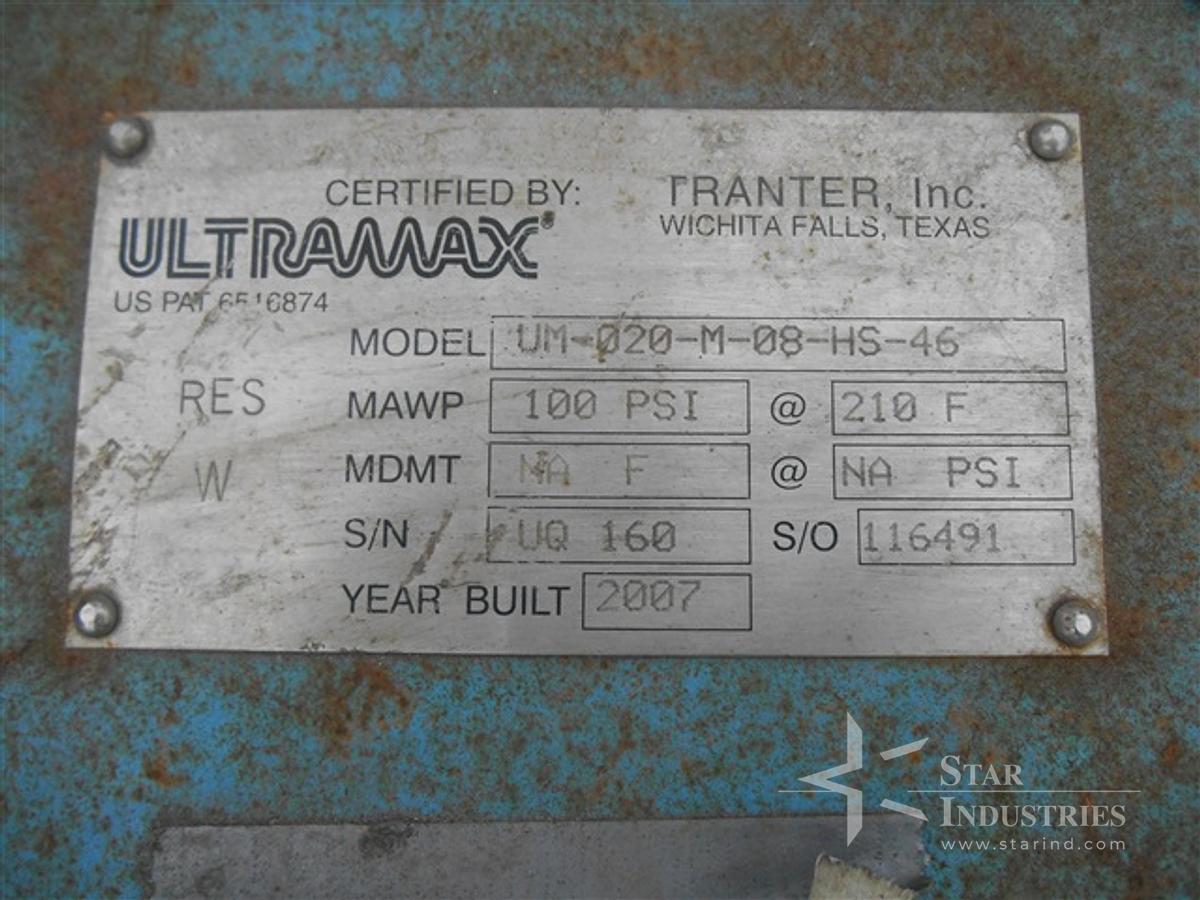 Used 88 SQ FT TRANTER ULTRAMAX HEAT EXCHANGER, S/S