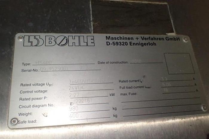 Used LB Bohle HS400 Drum Lift, 400 kg