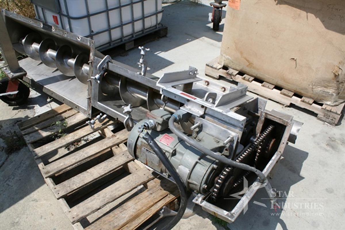 Used Conveyor, 7' screw, s.s., 2 h.p.