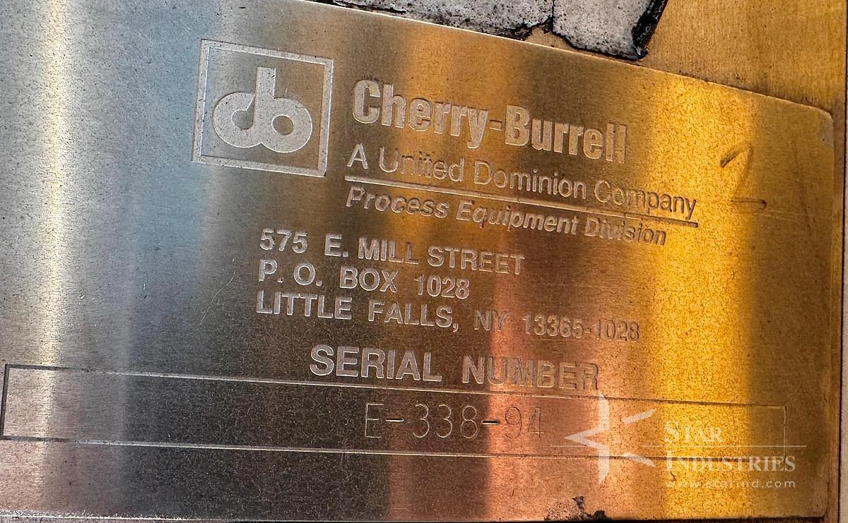 Used Tank, 1,500 Gallon, Stainless Steel, Vertical, Cherry-Burrell